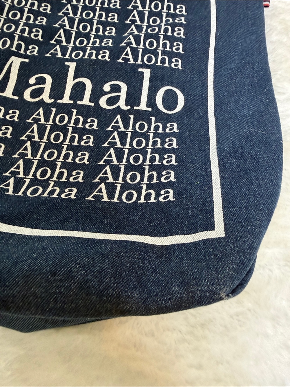 Bundle Mahalo Aloha Navy Tote with Hat - Picture 8 of 16